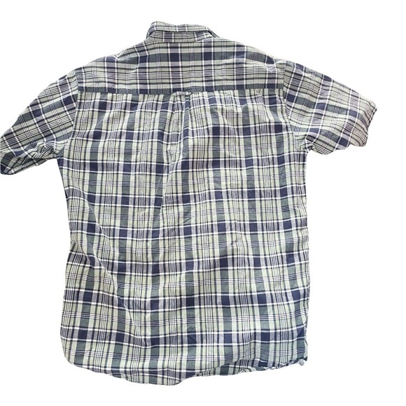 Woolrich Green and Blue Button Down Short Sleeve Shirt Men's Size Large - Picture 2 of 6